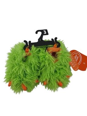 Wonder Nation Dinosaur Claw Slippers Green Size 3 New